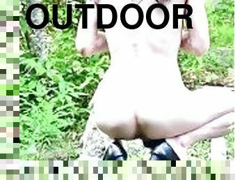 An enema play of outdoor?JP Crossdresser?