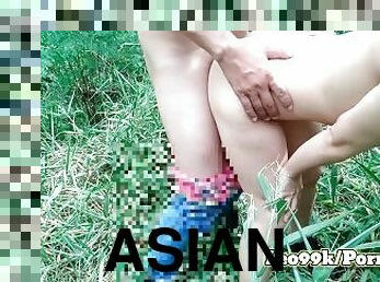 asiatisk, orgasm, amatör, anal, cumshot, tonåring, thailändsk, skog