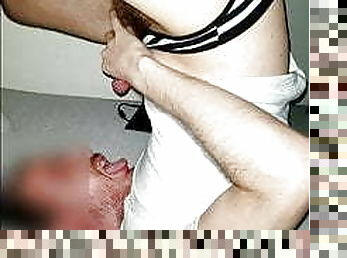 masturbation, amateur, ejaculation-sur-le-corps, gay, branlette, sur-le-visage, ejaculation