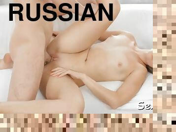 Horny Russian whore loves to play with her clit