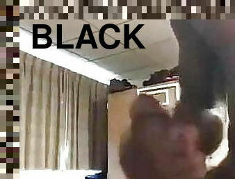 Black Monster cock jerking off