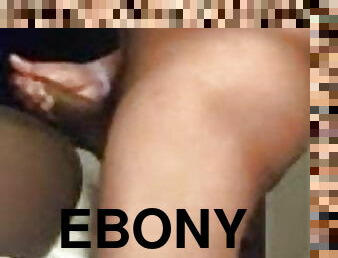 Ebony CD sucking &amp; taking load in ass. 