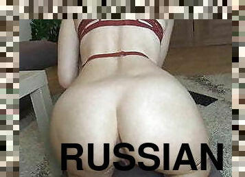 Russian girl caresses the ass