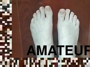 amatör, irklararası, ayaklar, fetiş, beyaz, ayak-parmakları