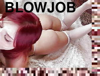 cul, fellation, ados, rousse, bas, point-de-vue, ejaculation, vagin, cow-girl, gros-plan