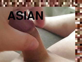 Quick small smooth asian cock cum