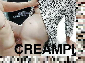 gravid, fitta-pussy, fru, amatör, milf, tonåring, hemmagjord, creampie, sprut