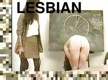 lesbian-lesbian, atasan, pukulan-di-pantat