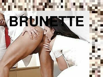 mariée, chatte-pussy, ados, européenne, euro, mariage, brunette, cunilingus