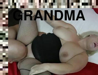 Pussy eaten grandma sucks cock