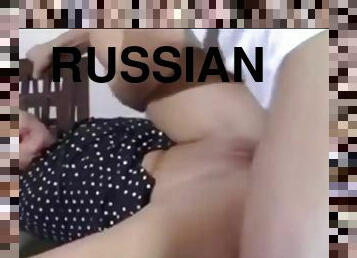 Beautiful Russian mom fucking with son