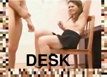 Girl forced fuck on desk