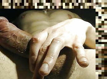 Gentle dick massage close-up