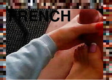French Pedicure toes Footjob