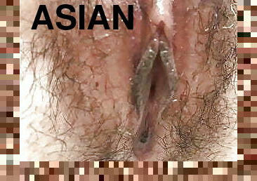 asiático, esposa, meias, chinesa