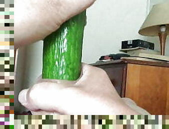 Two vegetables in foreskin - cucumber then leek 