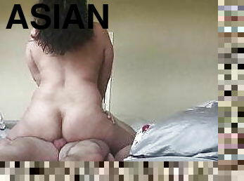 Asian Slut Wife Riding Cock Showing Back Side Big Ass 