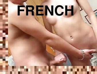 French Model Tugs On A Lucky Dick