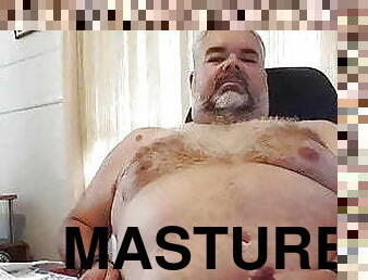 papa, grosse, masturbation, énorme-bite, gay, belle-femme-ronde, joufflue, ejaculation, pappounet, ours