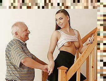 DADDY4K. Teen coquette gets banged by old male