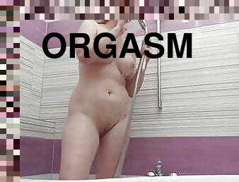 traseiros, teta-grande, masturbação, orgasmo, amador, adolescente, caseiro, dedos, excitante, loira