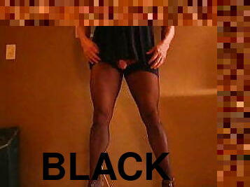 masturbação, meia-calça, amador, gay, caseiro, preto, gozando, meias, meias-calças, musculado