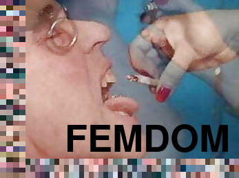 bdsm, stokings, cfnm, perempuan-simpanan, rambut-perang, femdom