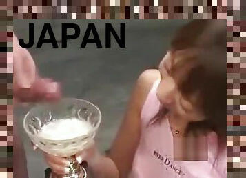 JAPANESE TEENAGER DRINKS TROPHY CUP FULL OF CUMSHOT