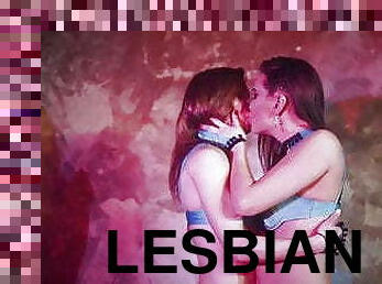 lesbiana, bdsm, sex-in-trei, sarutand, blonda, inger, bikini, bisexual, bruneta, tatuaj