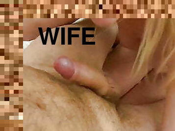 masturbação, esposa, marido, loira, pénis