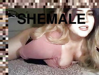 Beautiful Blonde Shemale Solo Masturbation On Cam