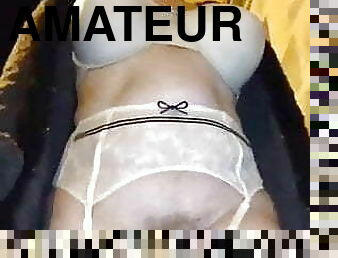 masturbation, public, transsexuelle, amateur, ejaculation-interne, bas, jeune-18, ejaculation, lingerie, solo