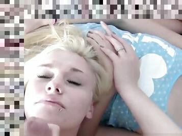 Teens tight pussy got fingered while sleeping