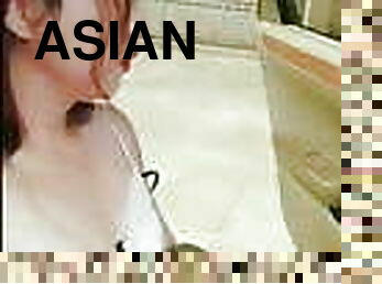 asiatisk, masturbation, utomhus, publik, shemale, amatör, cumshot, tonåring, bil, ladyboy