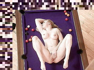 POOL GAME TURNS INTO HOT DILDO FUCKING WITH SOPHIE SHOX