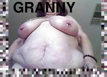 Granny BBW shows herself nude in front camera