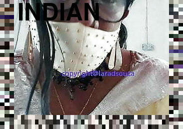 Indian sexy crossdresser Lara D&#039;Souza in yellow saree 