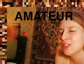 amatör, cumshot, hemmagjord, ansiktssprut