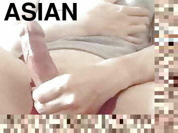 asiatisk, kæmpestor, onani, transvestit, kæmpestor-pik, pik