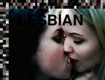 lesbiete, kastings, trijatā, skūpsts, blondīne, eņģelis, divdzimumu, brunete