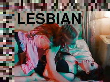 לסבית-lesbian, נוער, עיסוי, נשיקות, בלונדיני, חדר-שינה, מלאך, גומי, ביקיני, שחרחורת