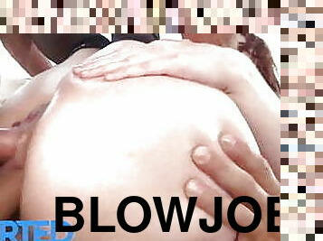 besar-huge, blowjob-seks-dengan-mengisap-penis, penis-besar, bertiga, ganda, penis, menembus, pengisapan