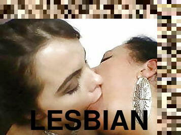 lesbisk, brasilien, kyssende