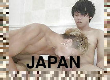 asiatisk, transvestit, anal, pikslikkeri, kæmpestor-pik, bøsse, japans, blond, ben, spredende