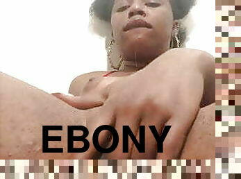 Ebony vibrator orgasm contractions at 4.41