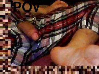 Mister Penis verbal bate showing off 8 inch penis and feet