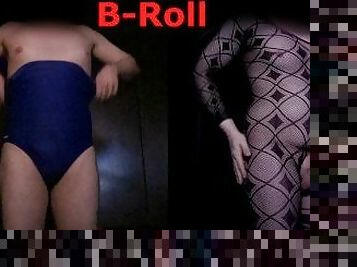 B-Roll: Adult Cinema swimsuit and catsuit tryon in Cabin. Exhibitionist Tobi00815