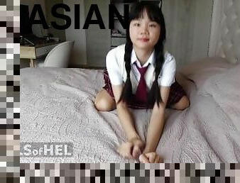 asiatisk, onani, gammel, fisse-pussy, skolepige, mager, japans, kær, ældre, lille