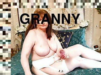 Big tits granny Lady Ava fucks herself