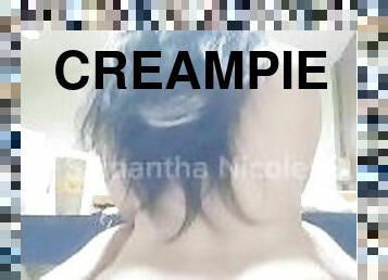 Loud moaning, dirty talk, different positions with dripping creampie on my panty (panties on)